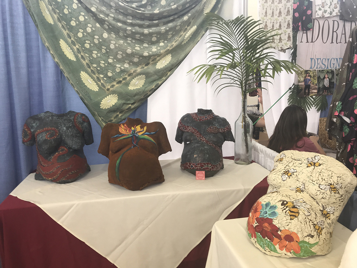 bellycasts on display at baby expo in honolulu hawaii